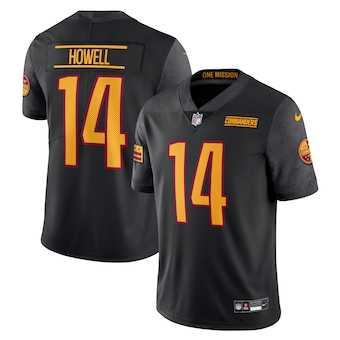 Men & Women & Youth Washington Commanders #14 Sam Howell Nike Black Alternate Vapor Untouchable Limited Jersey